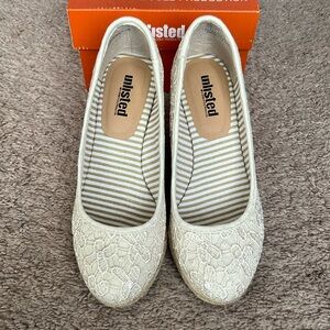 Unlisted cream Lacey wedge espadrilles